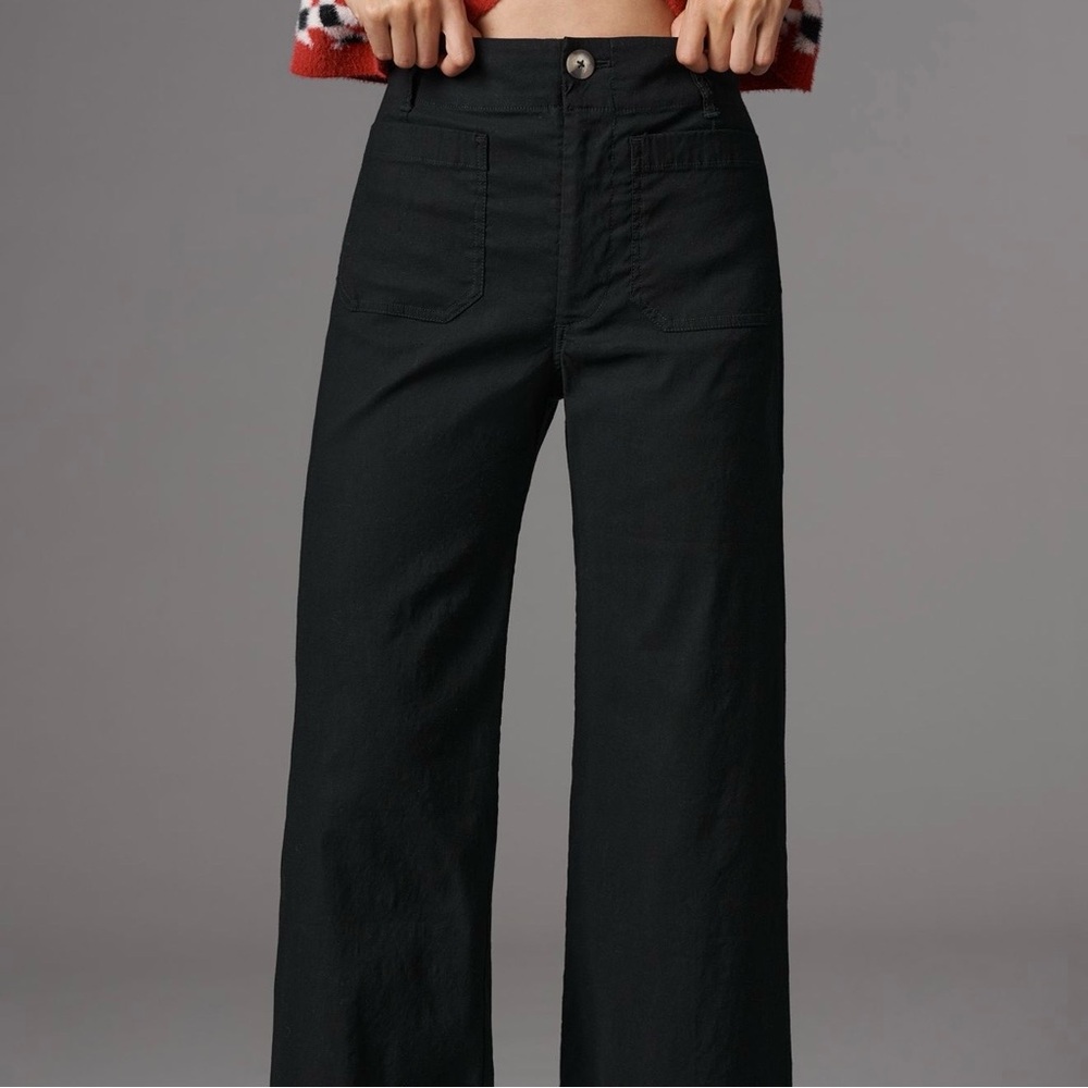 Anthropologie by Maeve | The Colette Black Crop Wide Leg Pants - Picture 3 of 10
